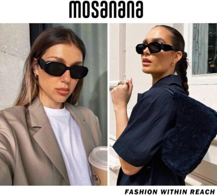Retro Rectangular Sunglasses — Black & Tortoise