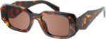 Retro Rectangular Sunglasses — Black & Tortoise