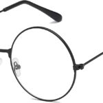 Retro Round Black Metal Clear Lens Frames