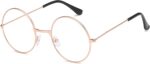 Retro Round Black Metal Clear Lens Frames