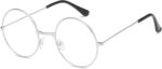 Retro Round Black Metal Clear Lens Frames