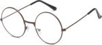 Retro Round Black Metal Clear Lens Frames