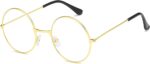 Retro Round Black Metal Clear Lens Frames