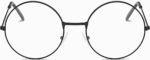 Retro Round Black Metal Clear Lens Frames