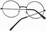 Retro Round Black Metal Clear Lens Frames
