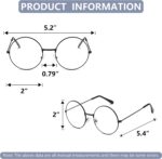 Retro Round Black Metal Clear Lens Frames