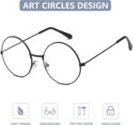 Retro Round Black Metal Clear Lens Frames