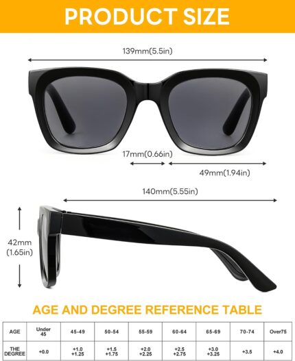 Retro Square Reading Sunglasses — 3 Pack, UV400