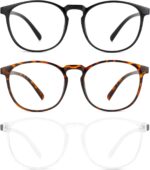 Round Blue Light Glasses — 3 Pack, Black & Tortoise
