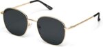 Round Gold Frame Sunglasses — Smoke Lens