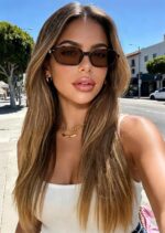 Small Retro Rectangle Sunglasses — Tortoise, UV400