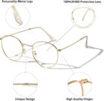 Small Round Gold Metal Clear Lens Frames