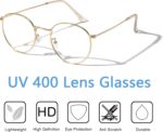 Small Round Gold Metal Clear Lens Frames