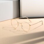 Small Round Gold Metal Clear Lens Frames