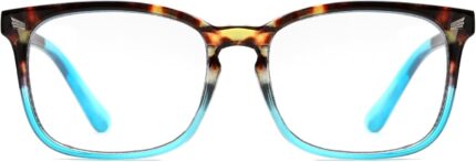 Tortoise Blue Gradient Square Clear Lens Frames