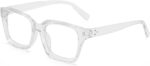 Transparent Square Clear Lens Frames — Thick Rim