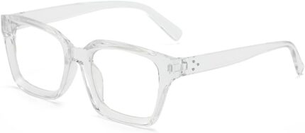 Transparent Square Clear Lens Frames — Thick Rim
