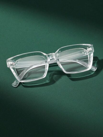 Transparent Square Clear Lens Frames — Thick Rim
