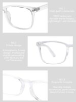 Transparent Square Clear Lens Frames — Unisex