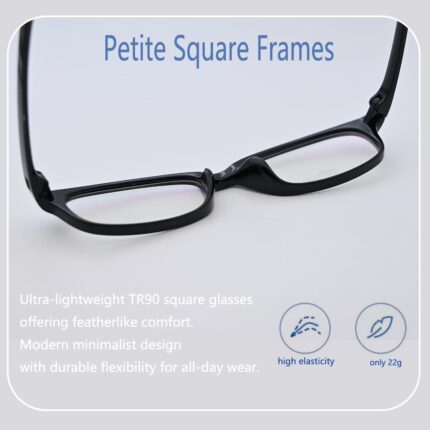 Ultra-Light Black TR90 Square Clear Lens Frames