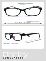 Ultra-Light Black TR90 Square Clear Lens Frames