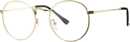 Vintage Gold Round Clear Lens Metal Frames