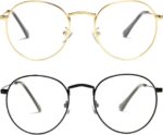 Vintage Gold Round Clear Lens Metal Frames