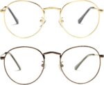 Vintage Gold Round Clear Lens Metal Frames